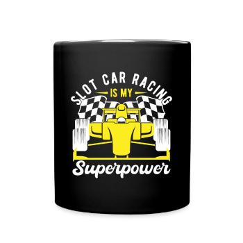 La course de voitures de circuit est mon superpouvoir Slotrace Cadeaux - Mug uni - noir - Devant