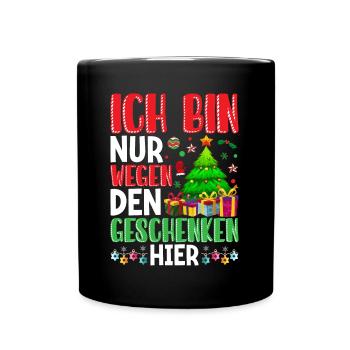 Weihnachtsmarkt und Weihnachtsfeier Outfit lustig - Tasse einfarbig - Schwarz - Vorne