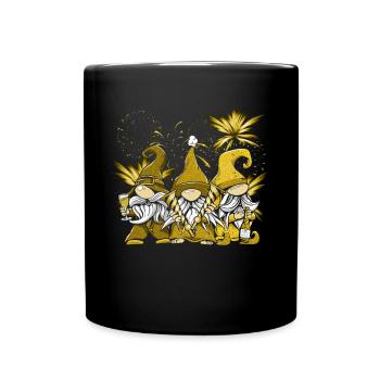 Gnomies Silvester - Tasse einfarbig - Schwarz - Vorne