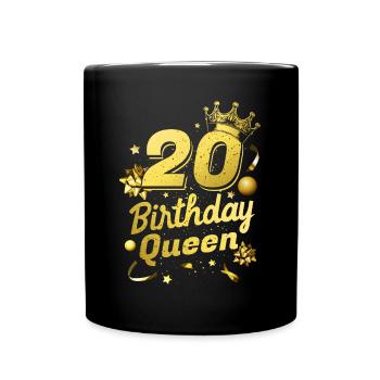 Reine d’anniversaire 20 - Mug uni - noir - Devant