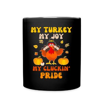Turkey Thanksgiving - Full Colour Mug - black - Front