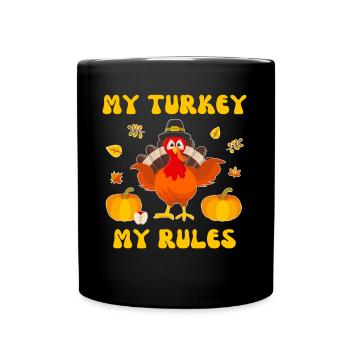 Dinde Thanksgiving - Mug uni - noir - Devant