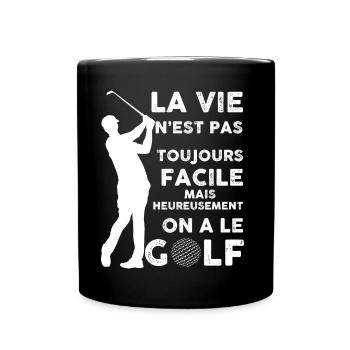 Joueur De Golf Golfeur Sport La Vie Pas Facile - Mug uni - noir - Devant