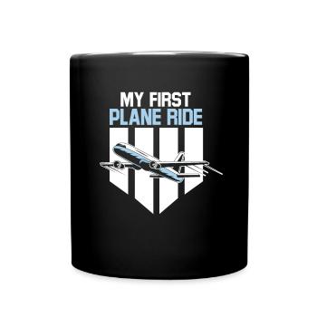 Mon premier voyage de vacances en avion Voyageur - Mug uni - noir - Devant