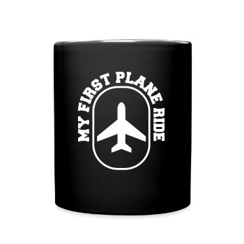 Mon premier voyage en avion Voyage de vacances - Mug uni - noir - Devant
