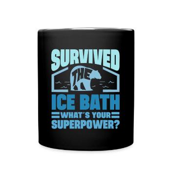 Baignade sur glace a survécu au cadeau de glace superpuissance de bain de glace - Mug uni - noir - Devant