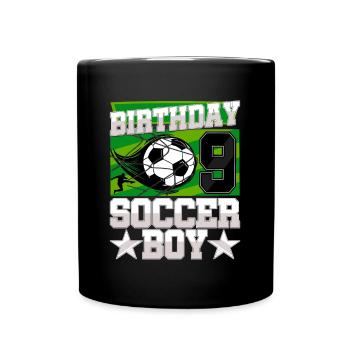 9th birthday Boy Soccer 9 Years Old Gifts - Tasse einfarbig - Schwarz - Vorne