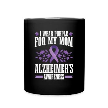 Je porte du violet pour ma mère qui souffre de la maladie d’Alzheimer - Mug uni - noir - Devant