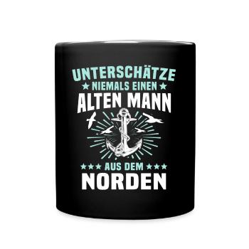 Norden Mann Nordener Männer - Tasse einfarbig - Schwarz - Vorne