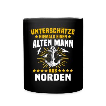 Norden Mann Nordener Männer - Tasse einfarbig - Schwarz - Vorne