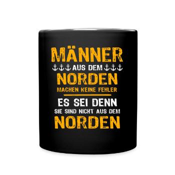 Norden Mann Nordener Männer - Tasse einfarbig - Schwarz - Vorne