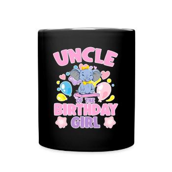 Oncle de la fête de famille éléphant fille d’anniversaire - Mug uni - noir - Devant