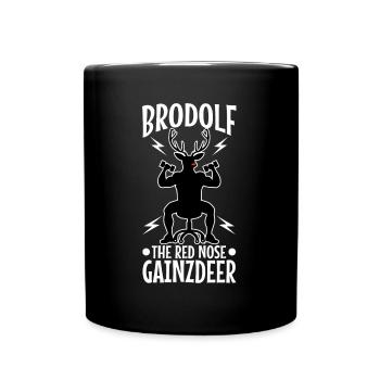 Brodolf The Red Nose Gainzdeer - Full Colour Mug - black - Front
