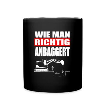 Lustige Sprüche Männer. WIE MAN ANBAGGERT. Flirten - Tasse einfarbig - Schwarz - Vorne