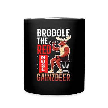 Brodolf The Red Nose Gainzdeer - Full Colour Mug - black - Front