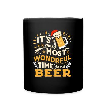It's the most Wonderful time for a Beer - Tasse einfarbig - Schwarz - Vorne