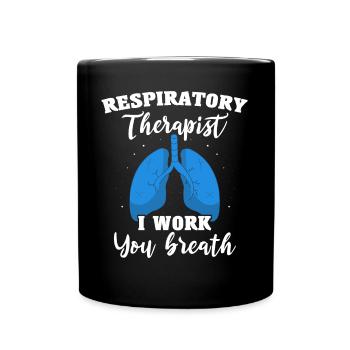 Atemtherapeut Lunge - Tasse einfarbig - Schwarz - Vorne