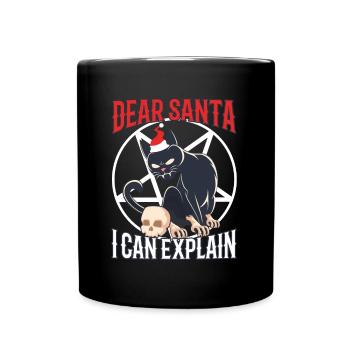 Dear santa i can explain - Tasse einfarbig - Schwarz - Vorne