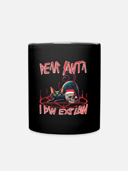 Dear santa i can explain - Tasse einfarbig - Schwarz