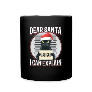 Dear santa i can explain - Tasse einfarbig - Schwarz - Vorne