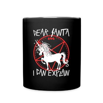 Dear santa i can explain - Tasse einfarbig - Schwarz - Vorne