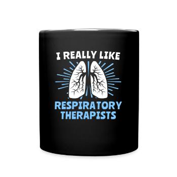 Respiratory Therapist Lung Breathing - Full Colour Mug - black - Front
