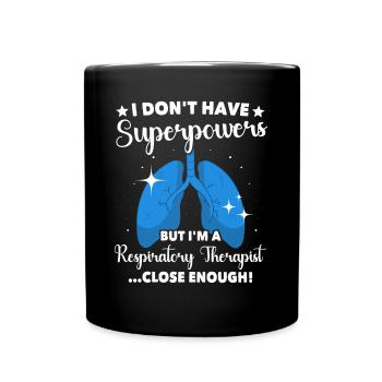 Respiratory Therapist Lung Breathing - Full Colour Mug - black - Front
