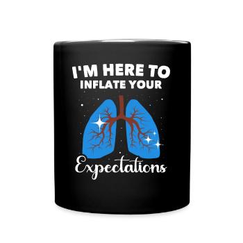 Respiratory Therapist Lung Breathing - Full Colour Mug - black - Front