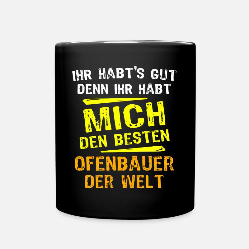 Ofenbauer Geschenk - Tasse einfarbig - Schwarz