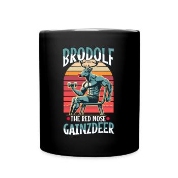 Brodolf Le Gainzdeer au nez rouge - Mug uni - noir - Devant