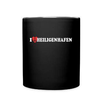 I Love Heiligenhafen Liebe - Tasse einfarbig - Schwarz - Vorne