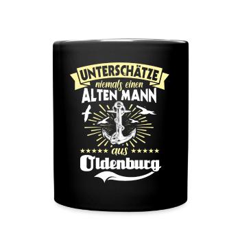 Unterschätze Oldenburg Mann - Tasse einfarbig - Schwarz - Vorne