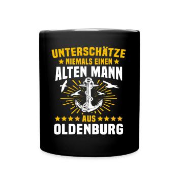 Oldenburg Unterschätze Oldenburger Mann - Tasse einfarbig - Schwarz - Vorne