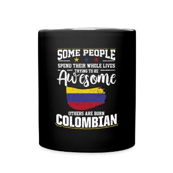 Awesome Colombian Colombian Flag Origin - Full Colour Mug - black - Front