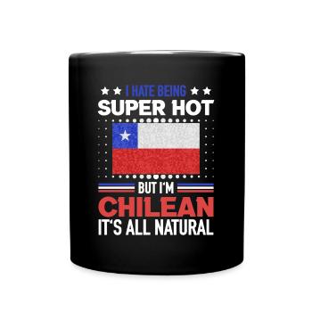 Super Hot Chilean All Natural Chilean Flag - Full Colour Mug - black - Front