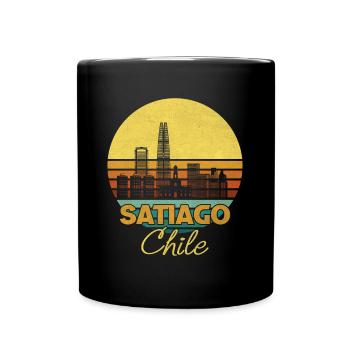 Santiago Chile Retro Städtereisen Vintage Chilenen - Tasse einfarbig - Schwarz - Vorne