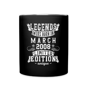 Birthday March 2008 Year Limited Edition - Full Colour Mug - black - Front