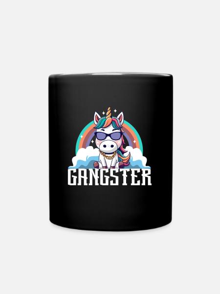 Gangsta Unicorn - Tasse einfarbig - Schwarz