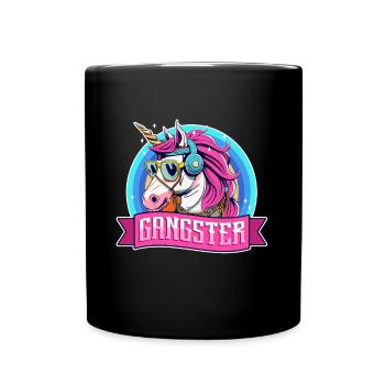 Gangsta Unicorn - Tasse einfarbig - Schwarz - Vorne