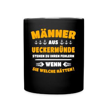 Ueckermünde Mann Ueckermünder Männer - Tasse einfarbig - Schwarz - Vorne