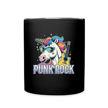 Punk Rock Unicorn - Tasse einfarbig - Schwarz - Vorne