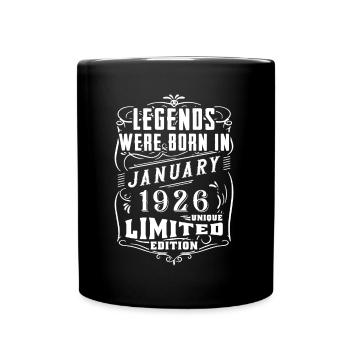 Birthday January 1926 Year Limited Edition - Full Colour Mug - black - Front
