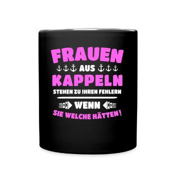 Kappeln Frau Kappelner Frauen - Tasse einfarbig - Schwarz - Vorne