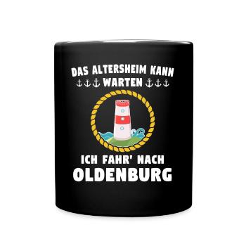 Oldenburg Sprüche - Tasse einfarbig - Schwarz - Vorne