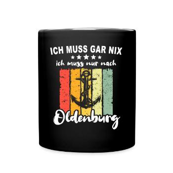 Oldenburg Sprüche Oldenburger - Tasse einfarbig - Schwarz - Vorne