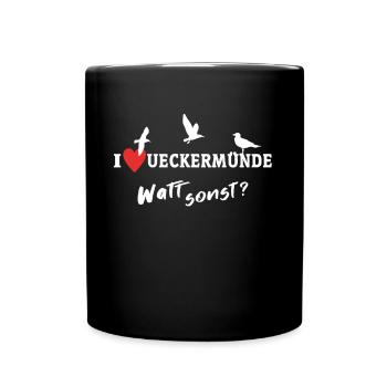 I Love Ueckermünde Ich Liebe Ueckermünde - Tasse einfarbig - Schwarz - Vorne