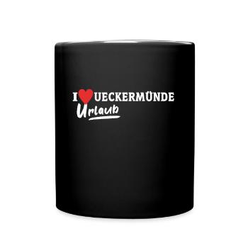 Ueckermünde Liebe Ueckermünder - Tasse einfarbig - Schwarz - Vorne