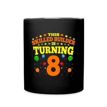 8th birthday Boy Brick Builder 8 Years Old Gifts - Tasse einfarbig - Schwarz - Vorne