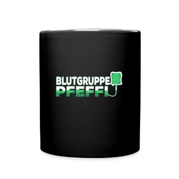 Blutgruppe Pfeffi - Tasse einfarbig - Schwarz - Vorne