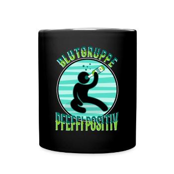 Blutgruppe Pfeffi Positiv - Tasse einfarbig - Schwarz - Vorne